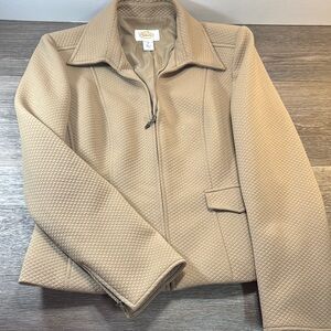 Talbots Tan Blazer Quilted Suit Jacket